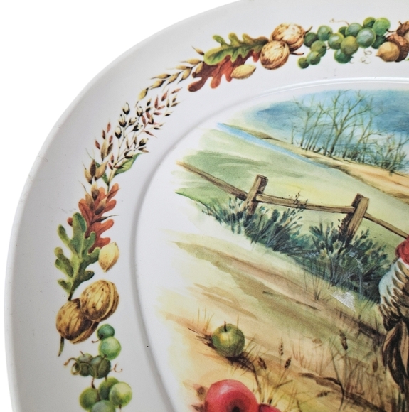 Vintage Brookpark Thanksgiving Melamine Oval Serving Platter Mid-Century Modern‎ - Picture 4 of 8